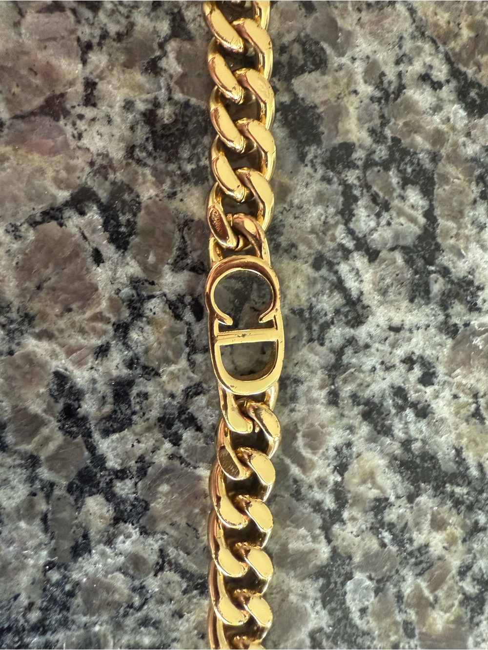 Authentic Dior Gold-Tone CD Logo Chunky Chain Bracelet - Picture 3 of 7